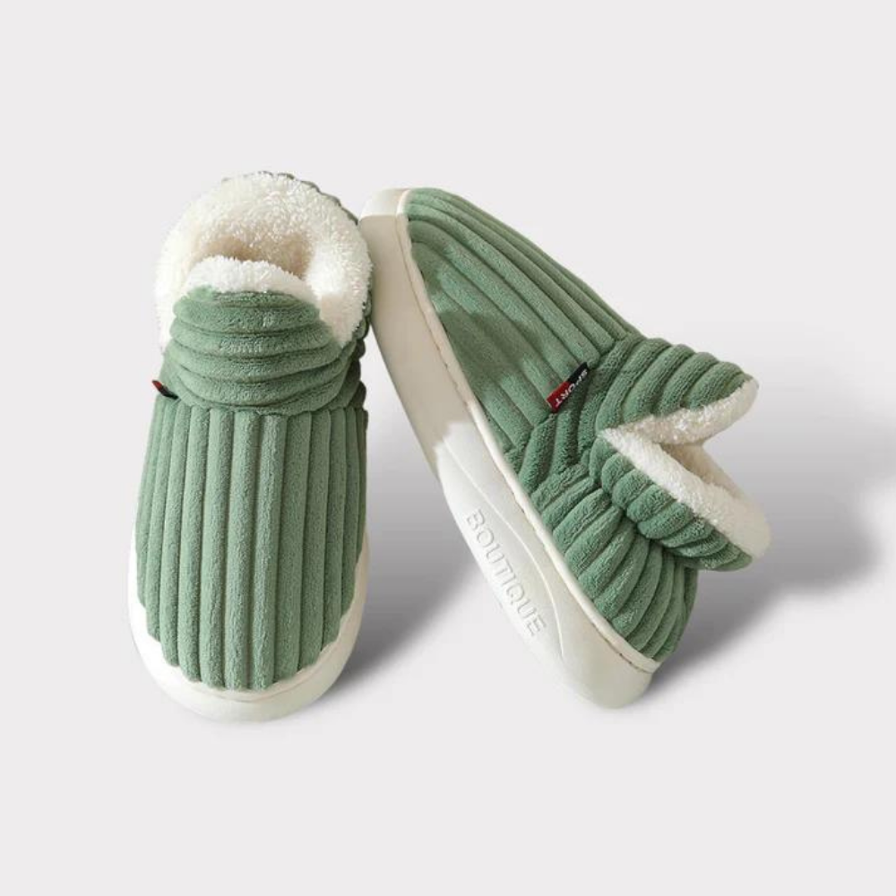 Olvoria | Unisex Corduroy Bootie Slippers - Lined