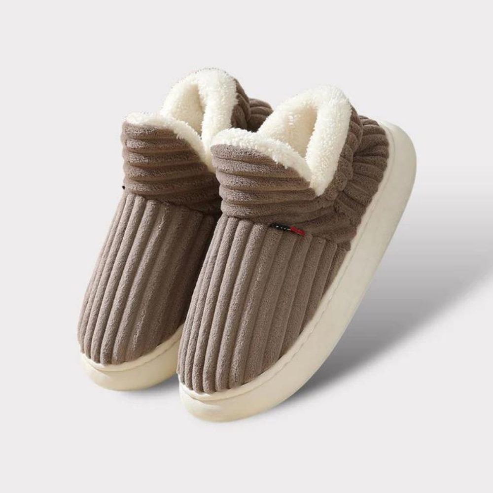 Olvoria | Unisex Corduroy Bootie Slippers - Lined