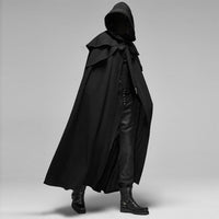 Olvoria | Unisex kapucňový plášť | gotický zamatový plášť | čierny