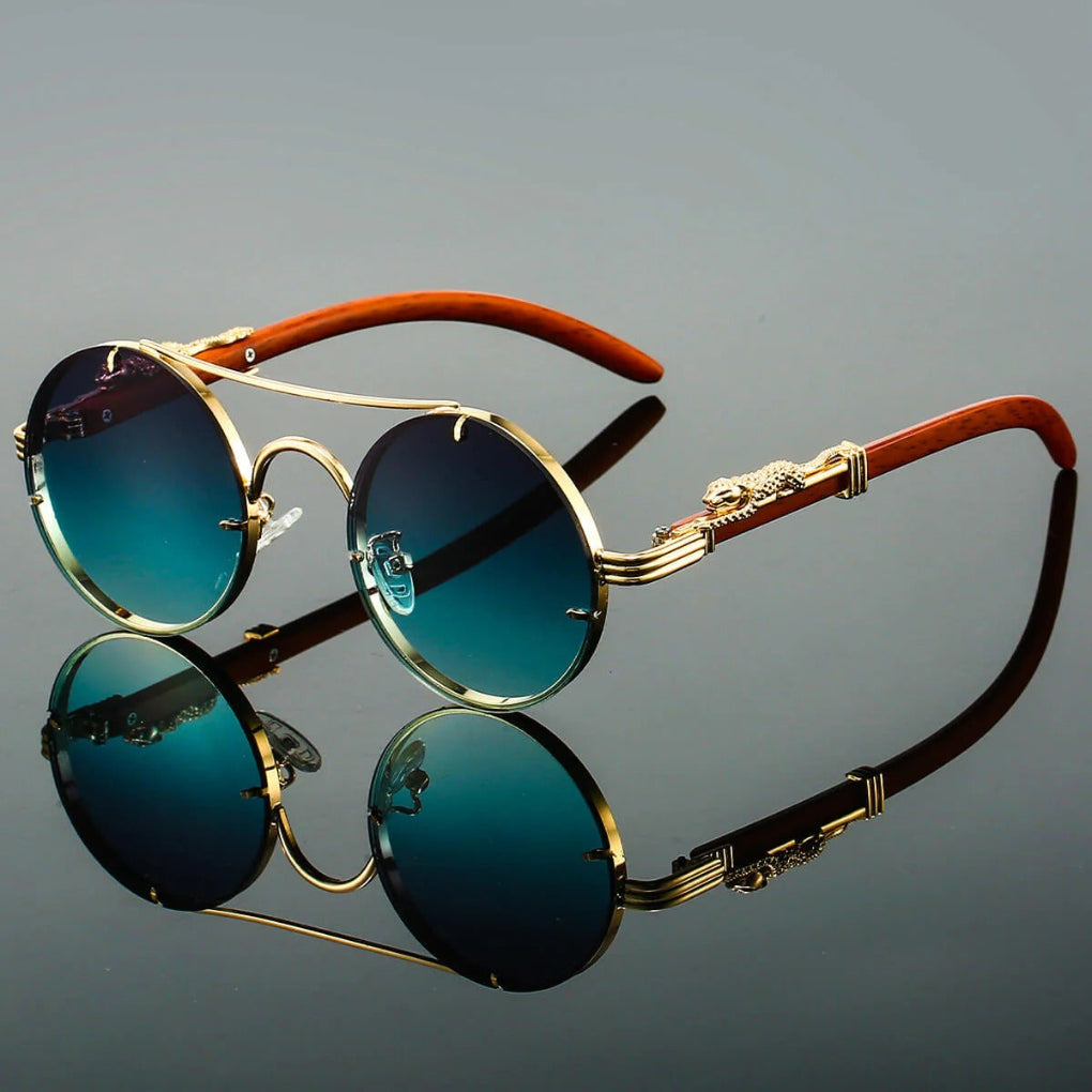 Olvoria | Unisex Round Double Bridge Sunglasses with Double Bridge Detail