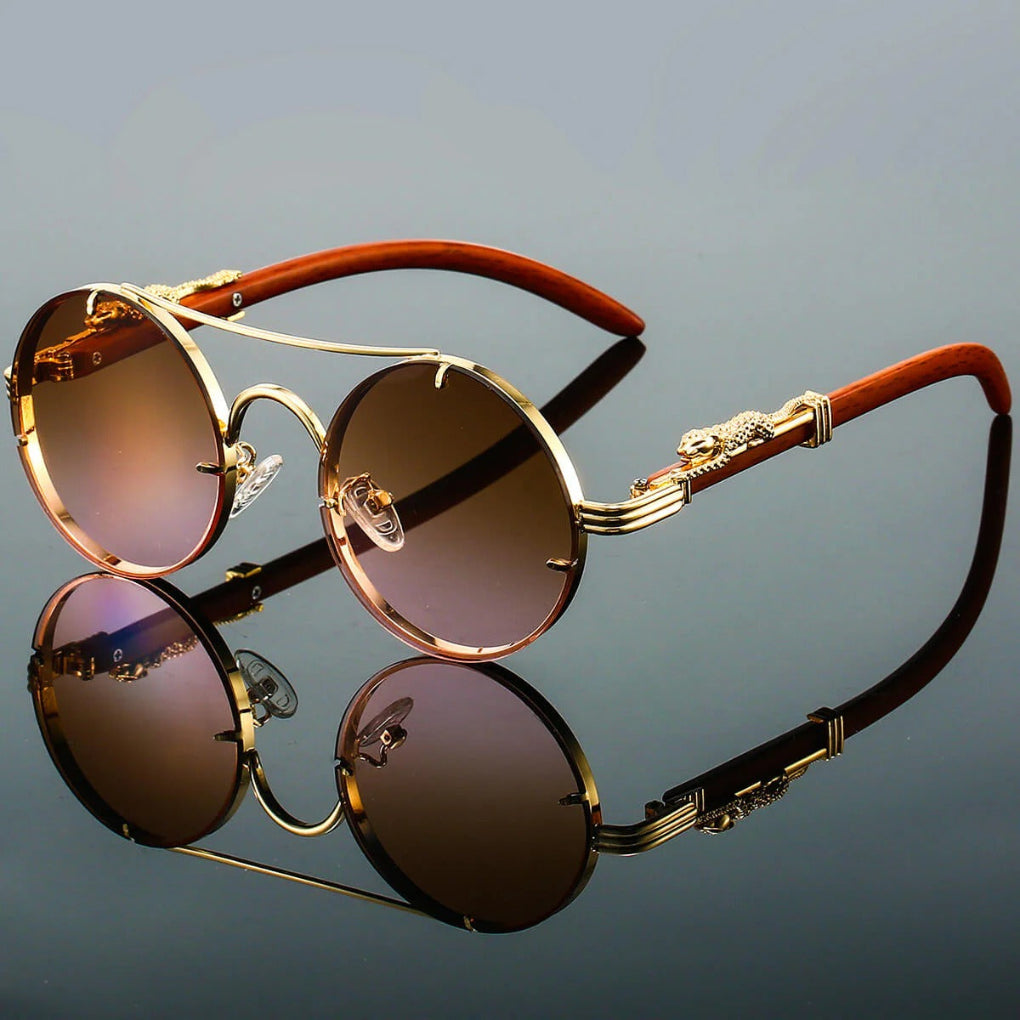 Olvoria | Unisex Round Double Bridge Sunglasses with Double Bridge Detail