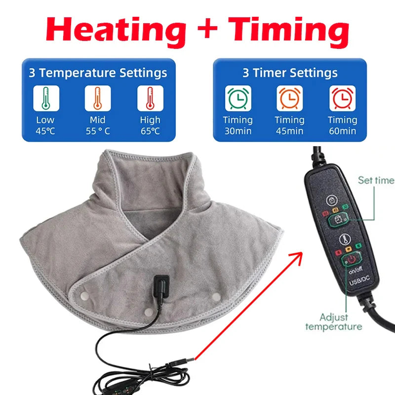 Olvoria | Warm Neck and Shoulder Massager USB Heating Pad with Vibration