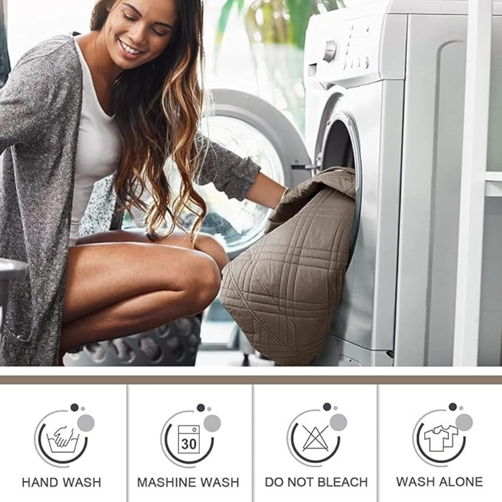 Olvoria | Waterproof Recliner Cover - Quilt Design