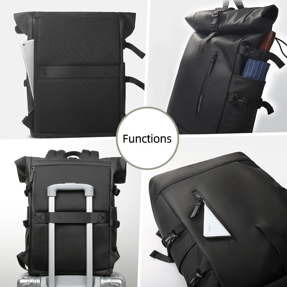 Olvoria | Waterproof Roll-Top Bike Backpack with Pannier Function
