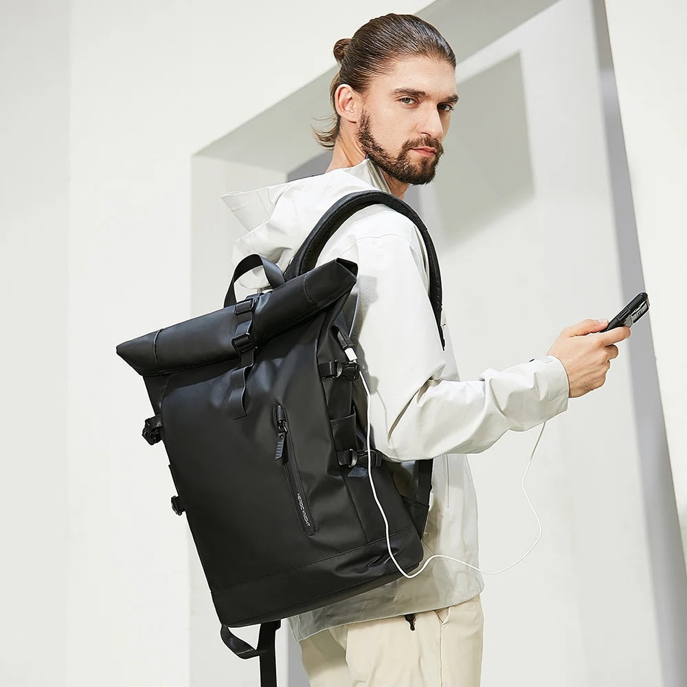 Olvoria | Waterproof Roll-Top Bike Backpack with Pannier Function