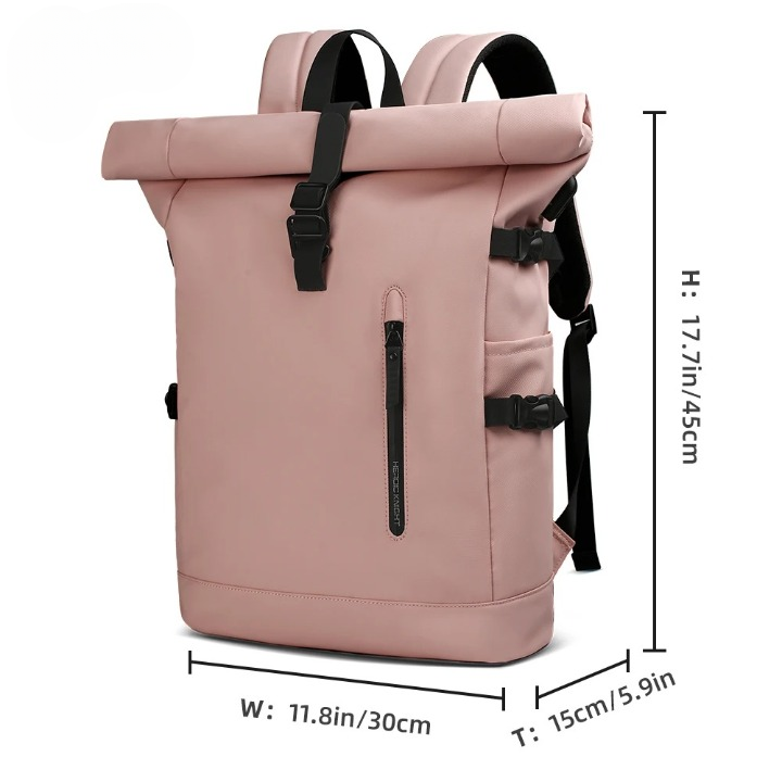 Olvoria | Waterproof Roll-Top Bike Backpack with Pannier Function
