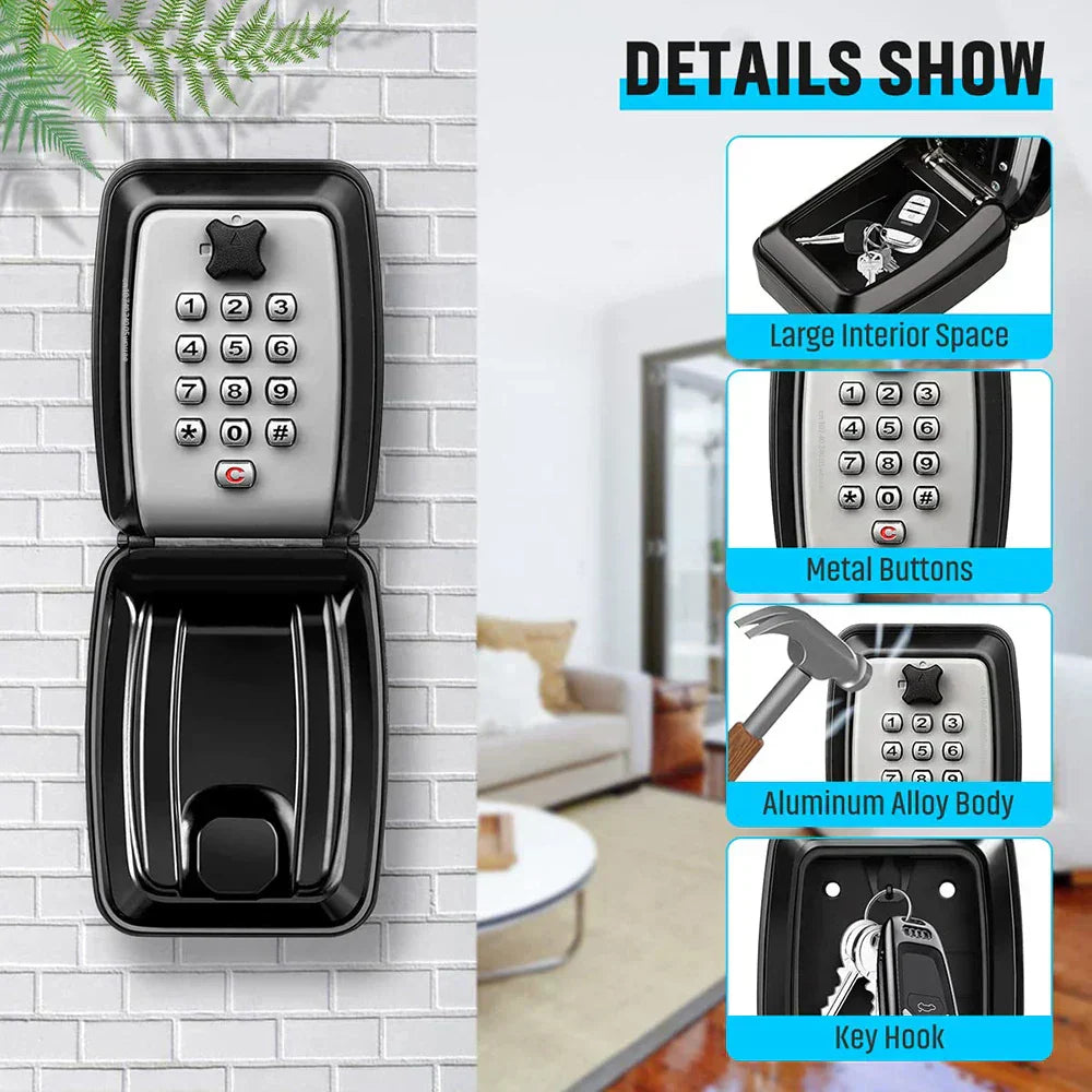 Olvoria | Waterproof Wall-Mounted Key Box – Outdoor Lockable Key Storage with Combination Code