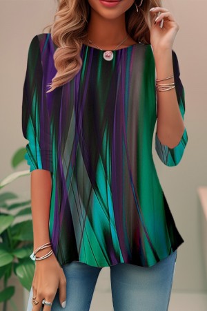 Olvoria | Women's 3/4 Sleeve Printed Top
