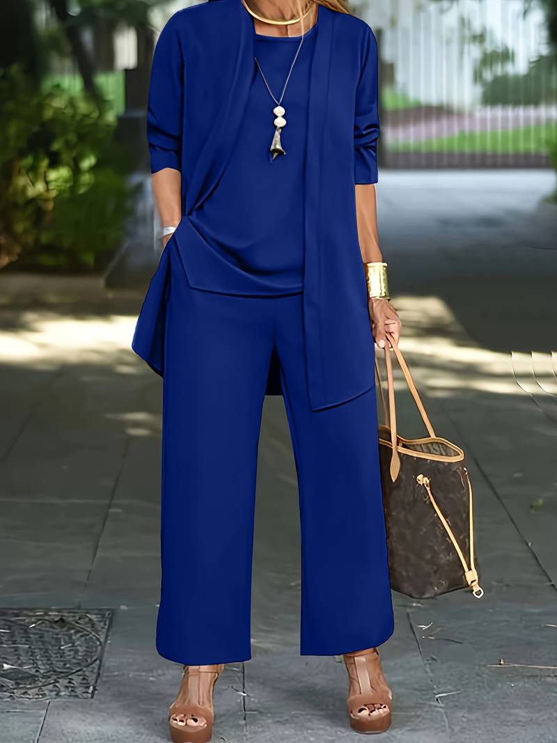 Olvoria | Women's 3-piece wide-leg pant suit set