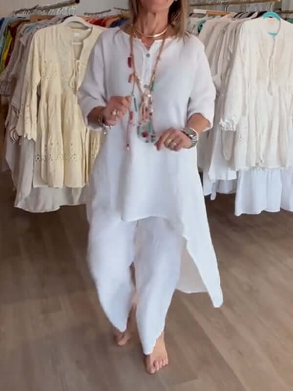 Olvoria | Women's Asymmetrical Tunic & Pants Set