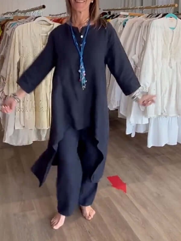 Olvoria | Women's Asymmetrical Tunic & Pants Set