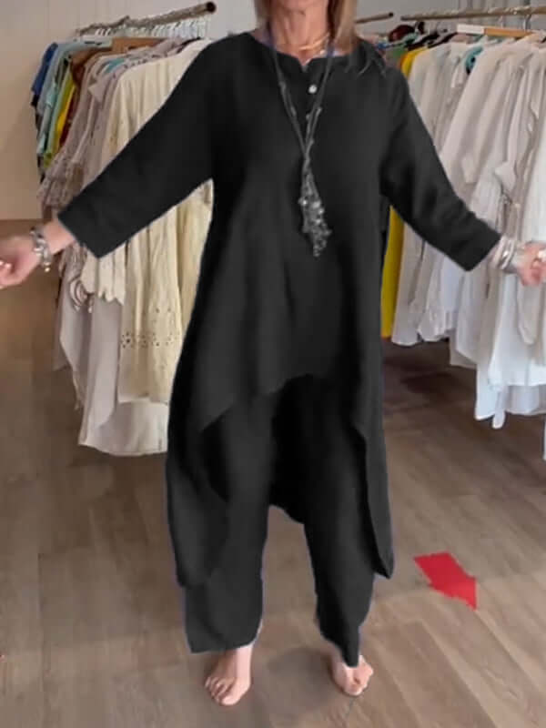 Olvoria | Women's Asymmetrical Tunic & Pants Set