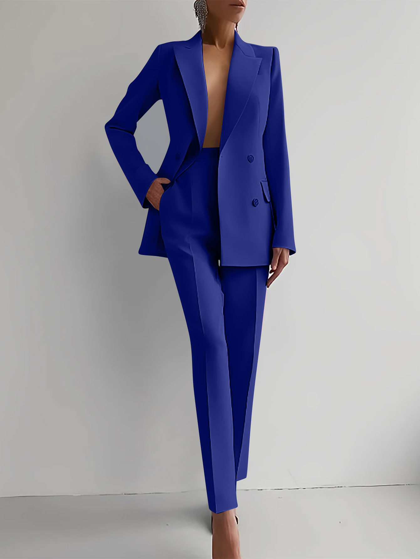 Olvoria | Women's Blazer Pants Set Tailored Double-Breasted