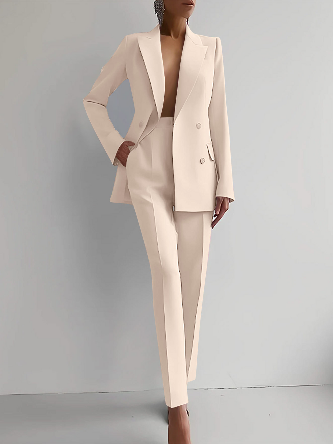 Olvoria | Women's Blazer Pants Set Tailored Double-Breasted