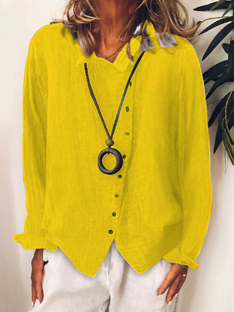 Olvoria | Women's Button-Down Long-Sleeve Linen Shirt