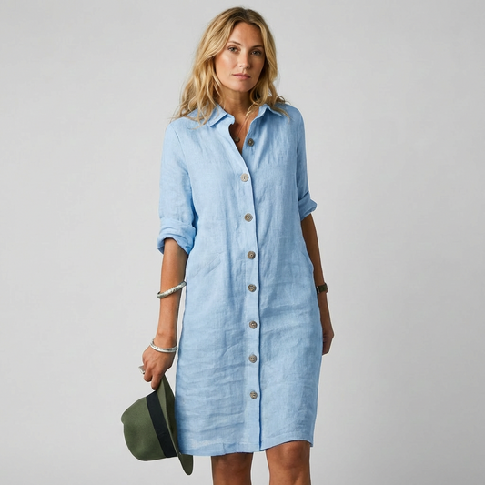 Olvoria | Women's Button-Front Shirt Dress