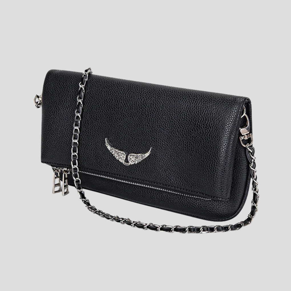 Olvoria | Women's Chain Shoulder Bag with Wing Emblem