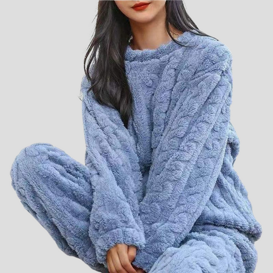 Olvoria | Women's Cozy Textured Fleece Pajama Set