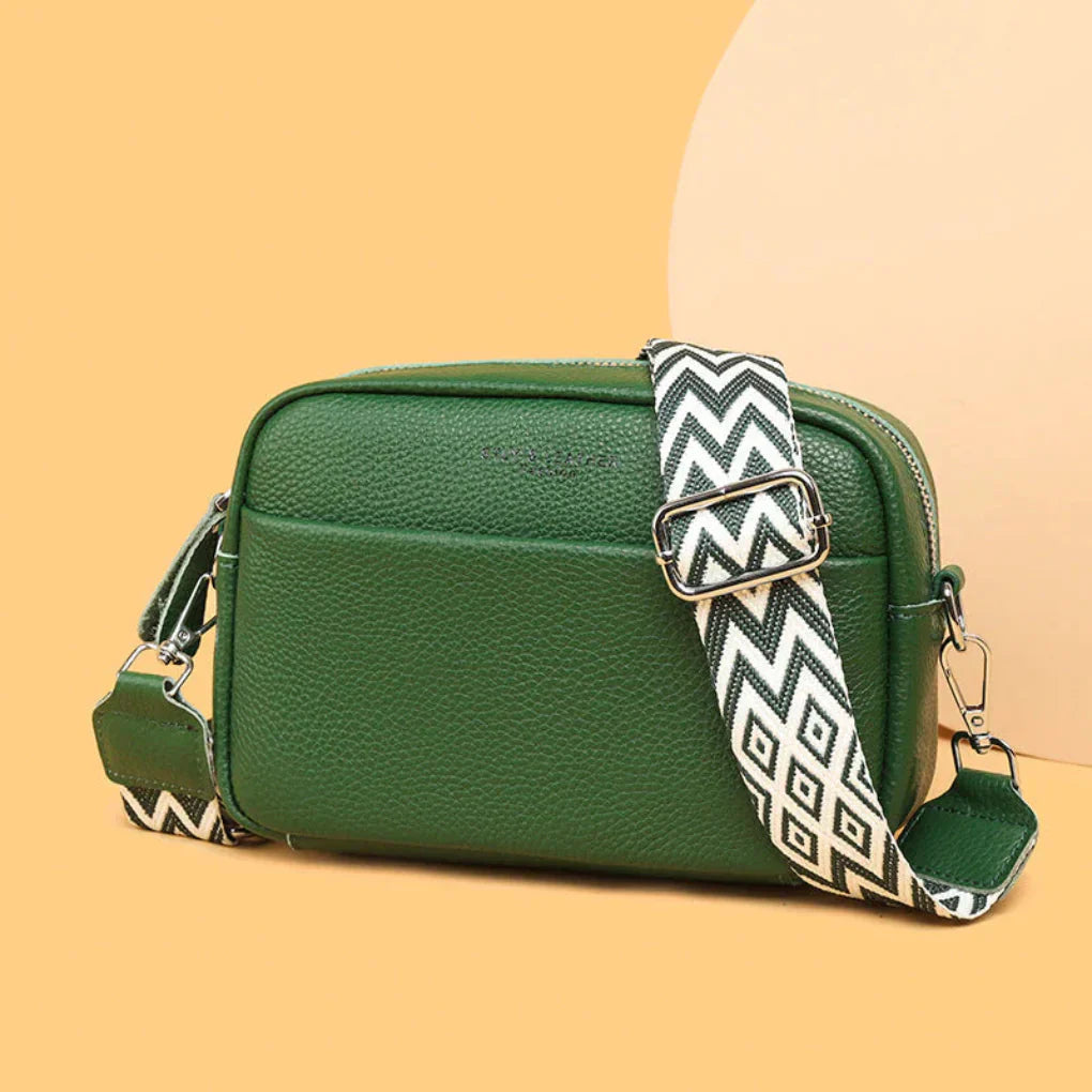 Olvoria | Women's Crossbody Camera Bag with Geometric Strap