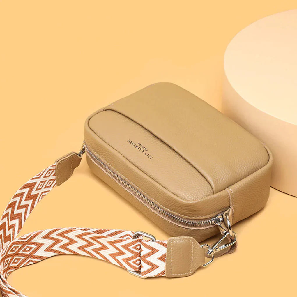 Olvoria | Women's Crossbody Camera Bag with Geometric Strap