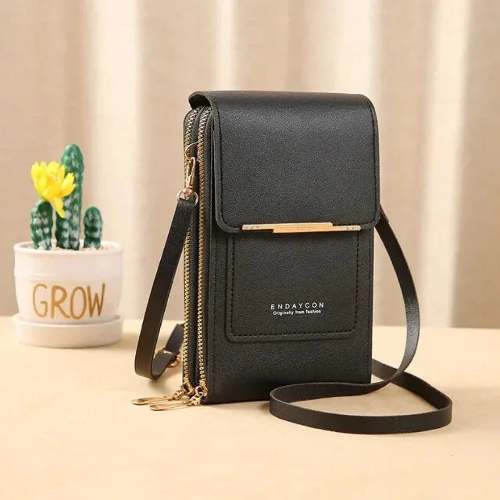 Olvoria | Women's Crossbody Phone Bag with Clear Touchscreen Pocket