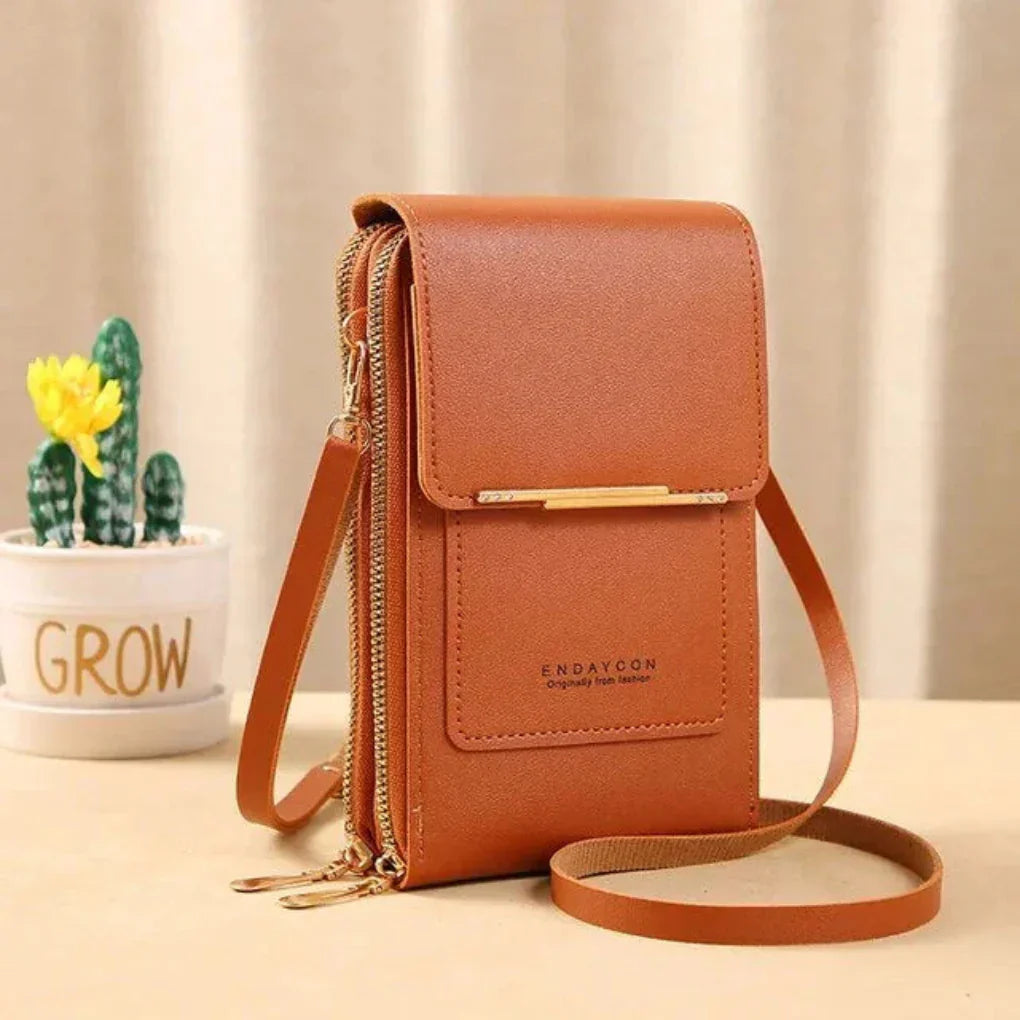 Olvoria | Women's Crossbody Phone Bag with Clear Touchscreen Pocket