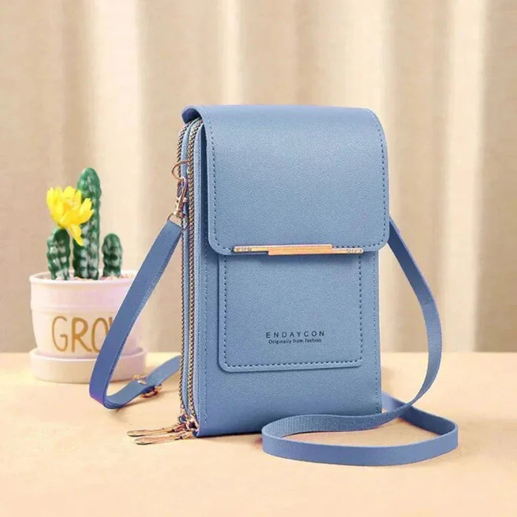 Olvoria | Women's Crossbody Phone Bag with Clear Touchscreen Pocket