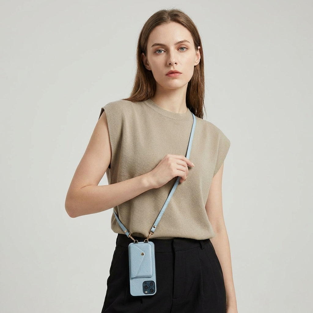 Olvoria | Women's Crossbody Phone Case with Card Holder & Lanyard