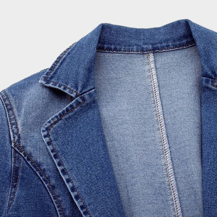 Olvoria | Women's Denim Blazer with Tailored Fit