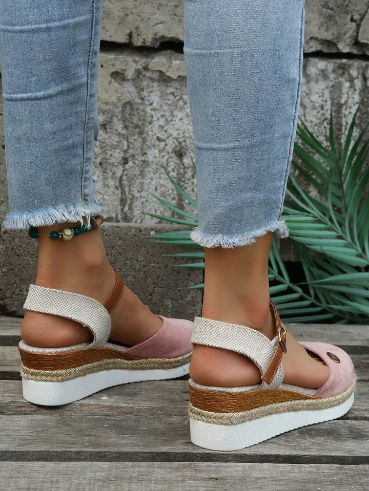 Olvoria | Women's Espadrille Wedge Sandals with Ankle Strap
