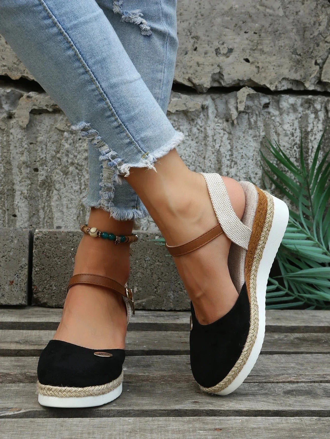 Olvoria | Women's Espadrille Wedge Sandals with Ankle Strap