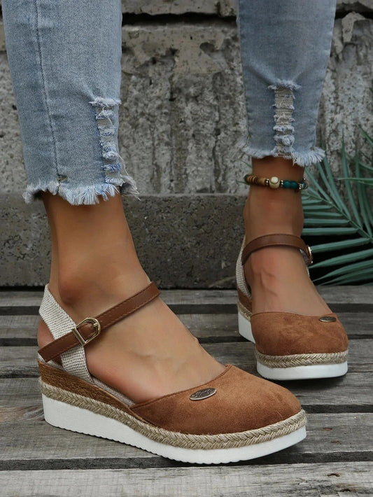 Olvoria | Women's Espadrille Wedge Sandals with Ankle Strap