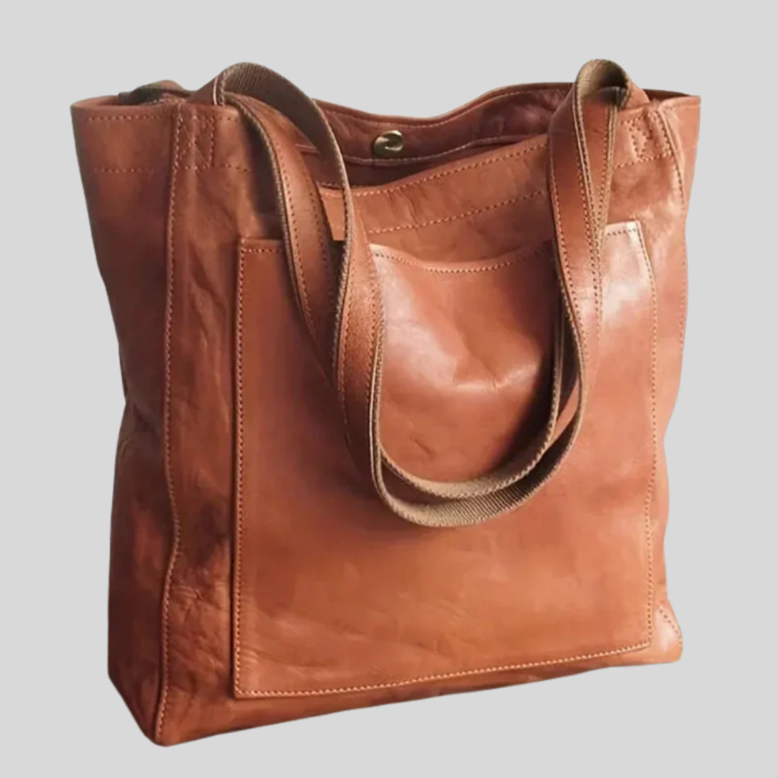 Olvoria | Women's Everyday Shoulder Tote Bag with Front Pocket