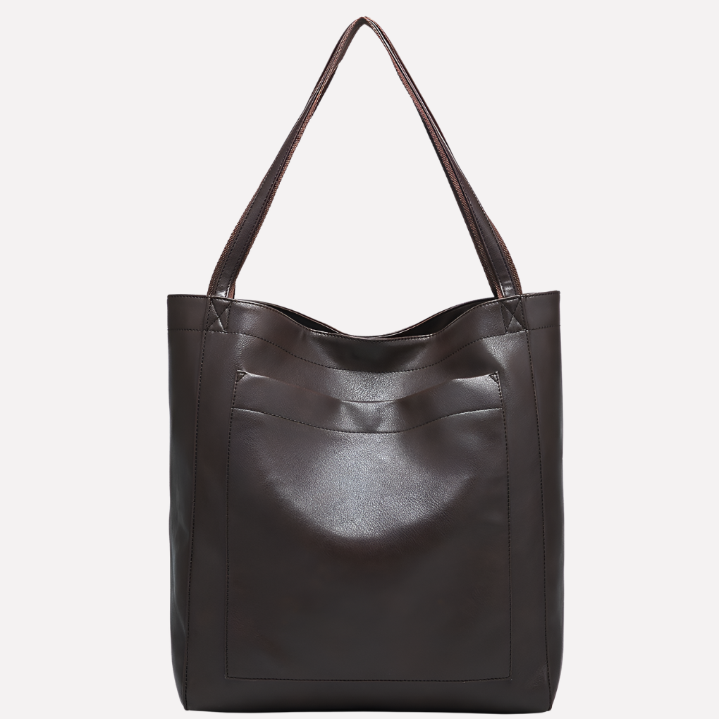 Olvoria | Women's Everyday Shoulder Tote Bag with Front Pocket