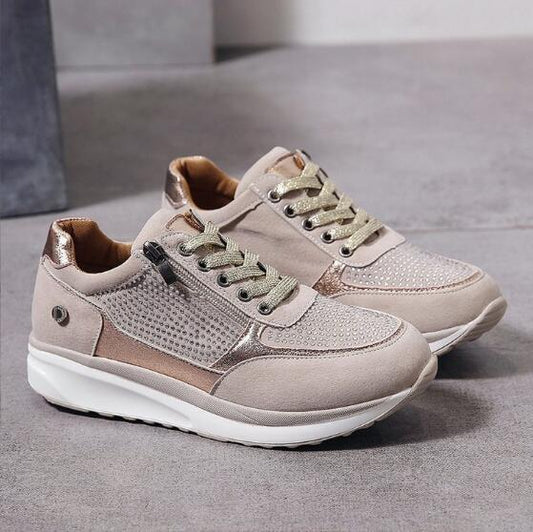 Olvoria | Women's Fashion Sneakers with Side Zip