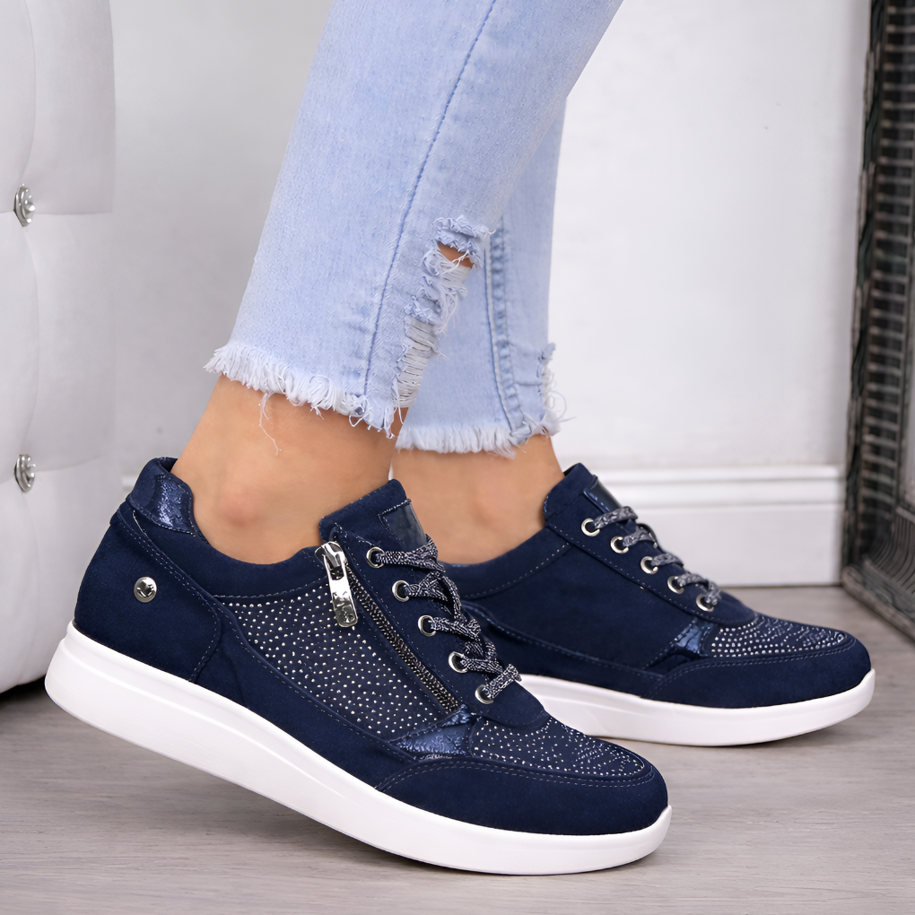 Olvoria | Women's Fashion Sneakers with Side Zip