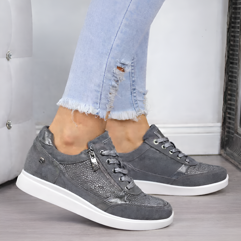 Olvoria | Women's Fashion Sneakers with Side Zip