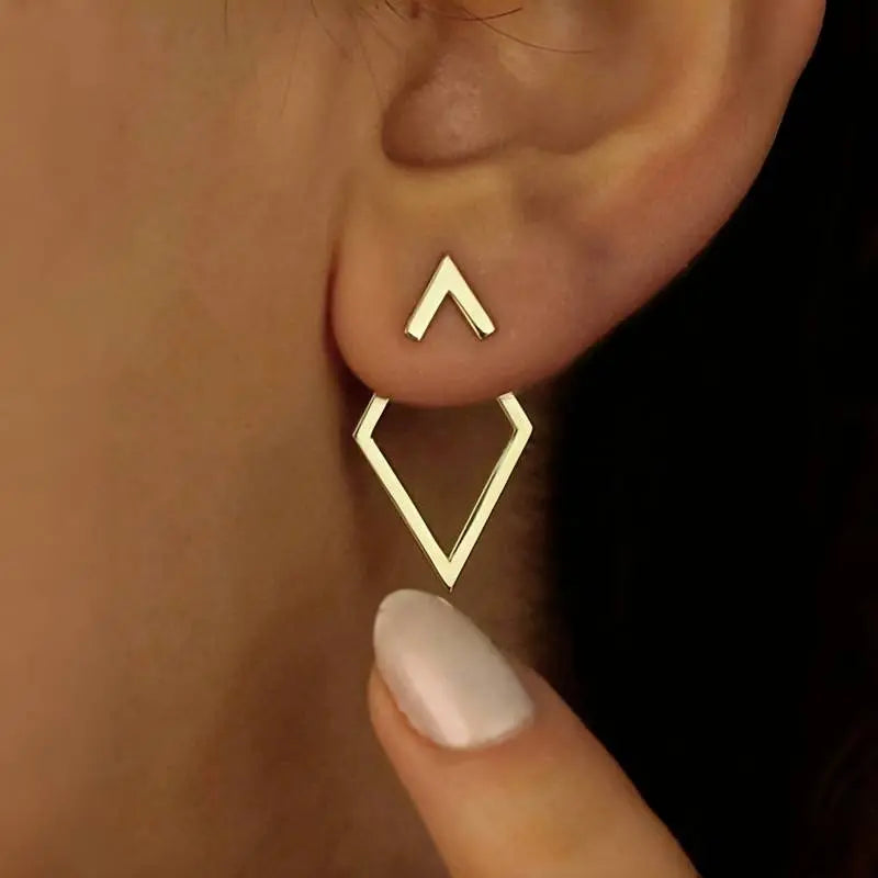 Olvoria | Women's Geometric Diamond Ear Jackets