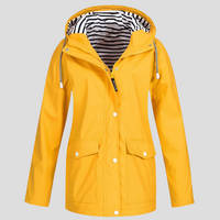 Olvoria | Impermeable con capucha para mujer y cierre de botones a presión