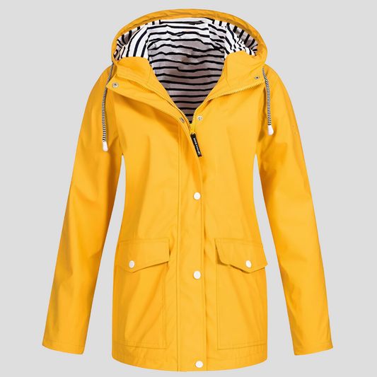 Olvoria | Women's Hooded Raincoat with Snap-Button Closure