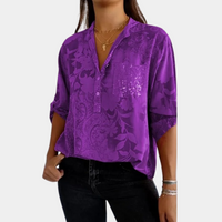 Olvoria | Blouse jacquard boutonnée pour femme