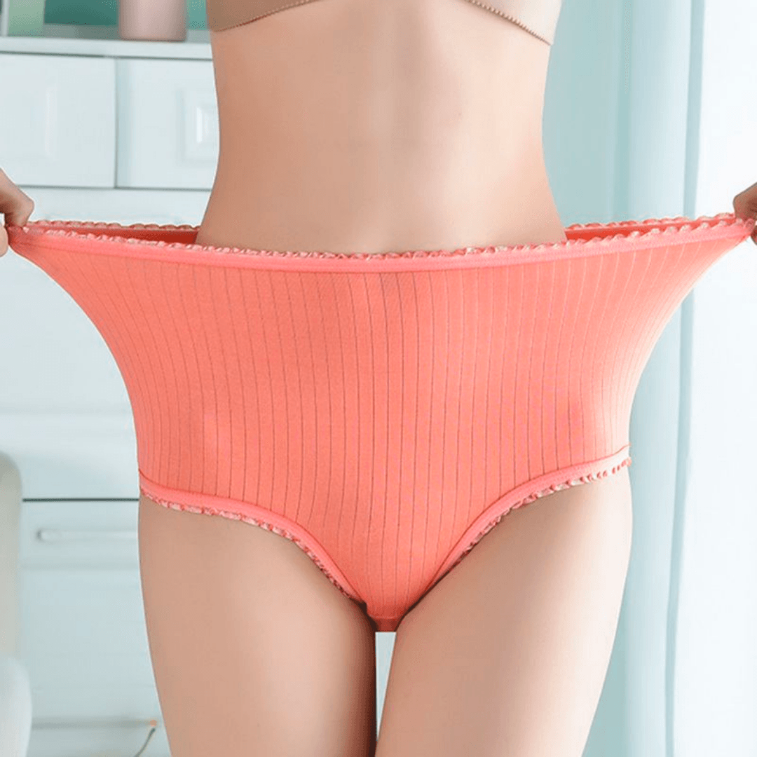Olvoria | Women's Leakproof Period Panties High Waist Ribbed Briefs