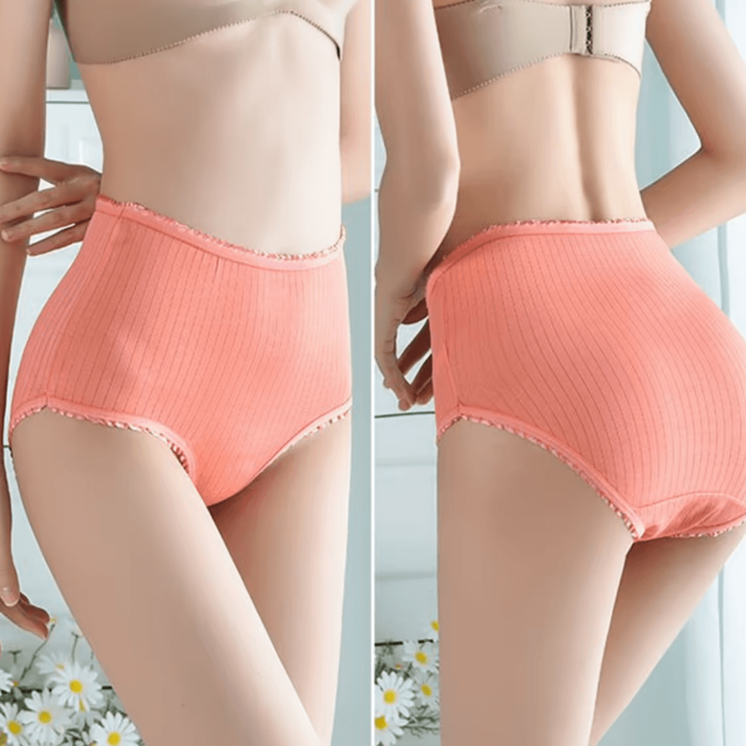 Olvoria | Women's Leakproof Period Panties High Waist Ribbed Briefs