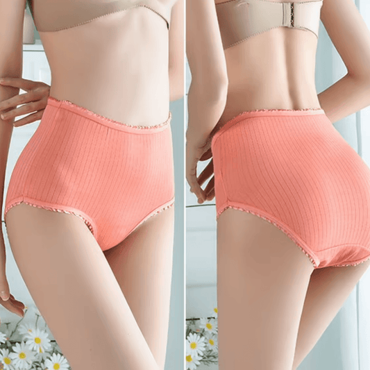 Olvoria | Women's Leakproof Period Panties High Waist Ribbed Briefs