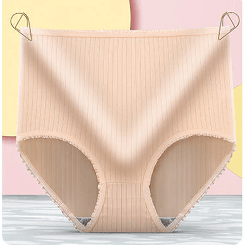 Olvoria | Women's Leakproof Period Panties High Waist Ribbed Briefs