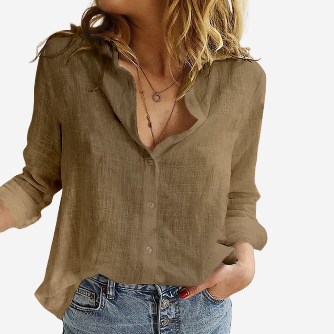 Olvoria | Women's Long Sleeve Button-Down Shirt