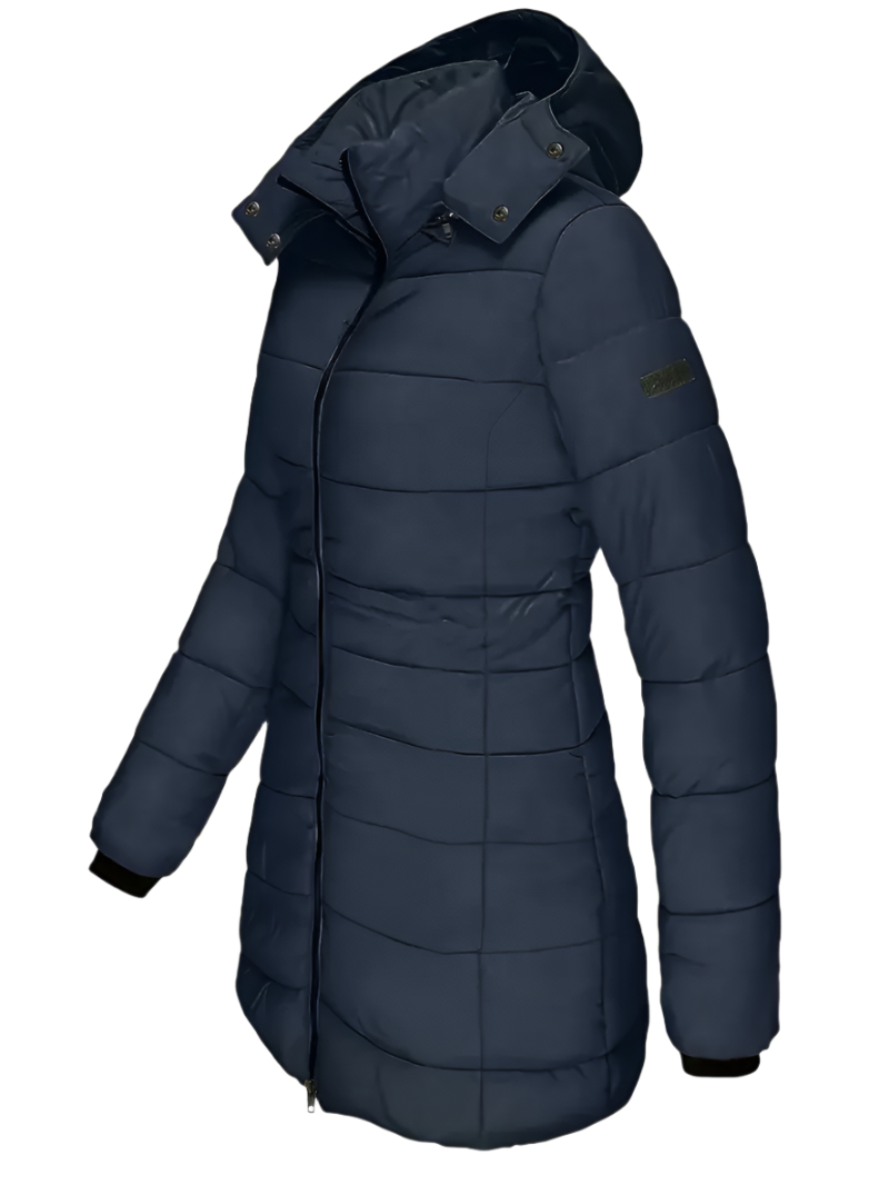 Olvoria | Women's Mid-Length Padded Winter Coat with Hood