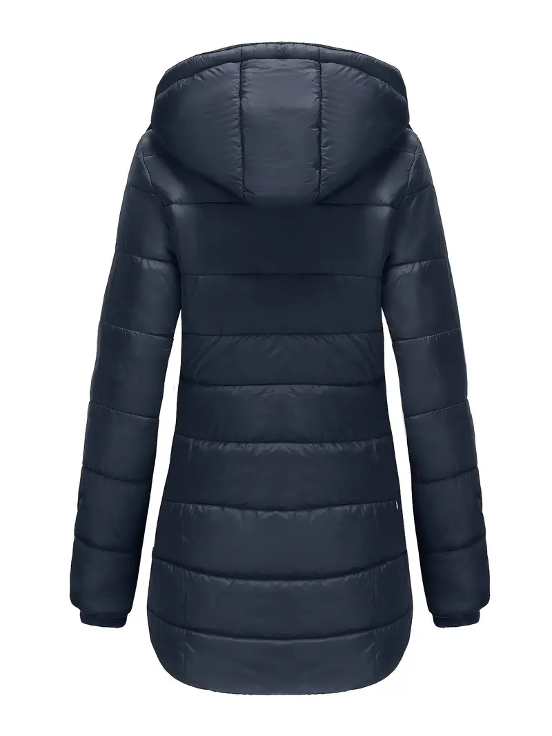 Olvoria | Women's Mid-Length Padded Winter Coat with Hood