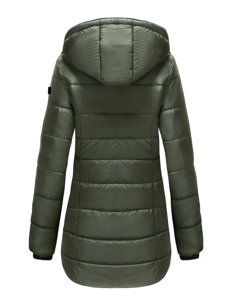 Olvoria | Women's Mid-Length Padded Winter Coat with Hood