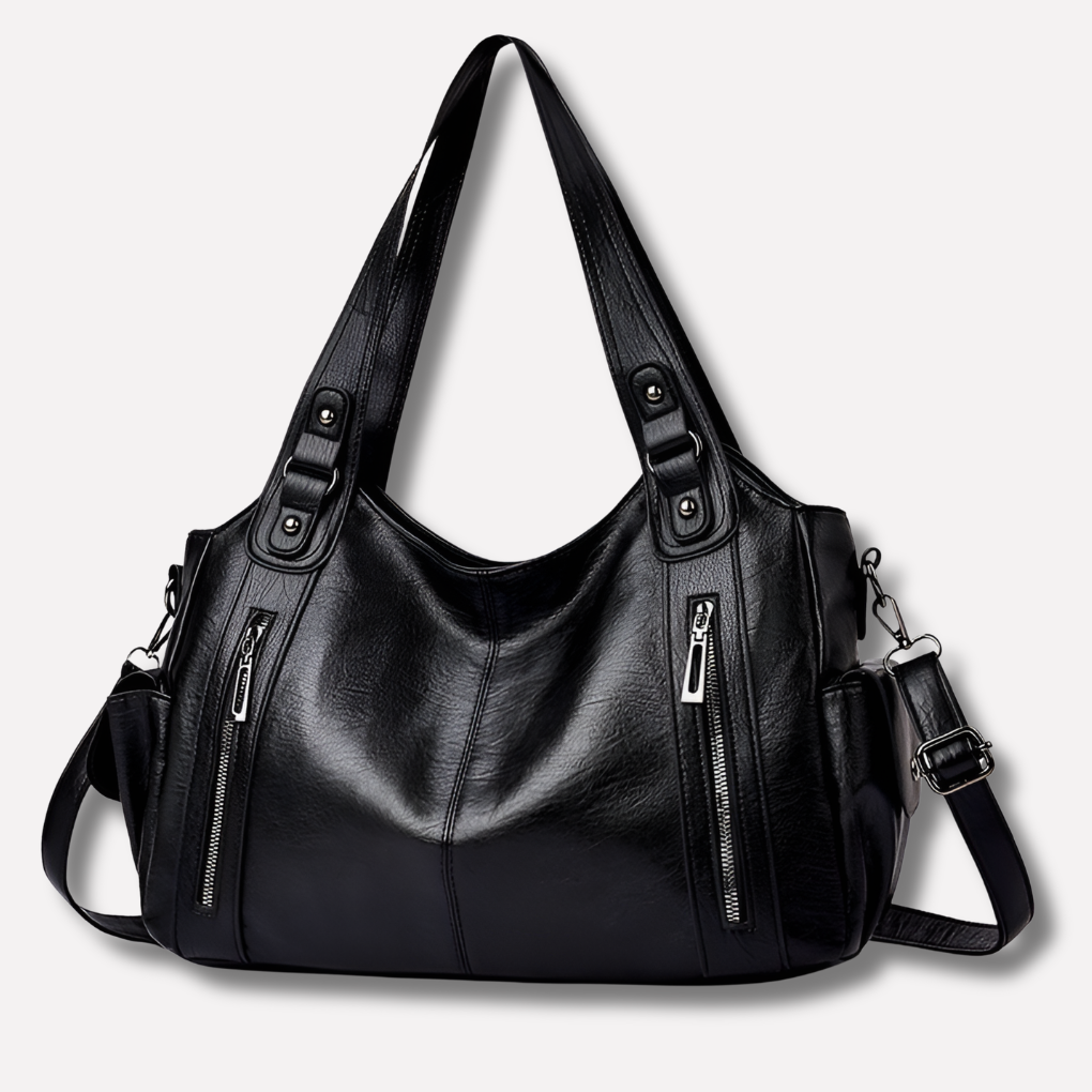 Olvoria | Women's Multi-Compartment Shoulder Bag with Zippers